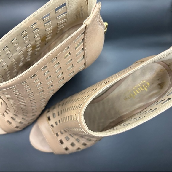 Charles David Beige Caged Open Toe Booties Size 7 Women’s; heel approx 3.5”. - Picture 6 of 10
